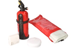 Säkerhetspaket f/brand/rök/gas med 1kg> 
