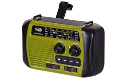 Nødradio med håndsving og solcelle, grøn