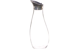 Karaffel,klar plast m/blå låg, 1L. GIMEX