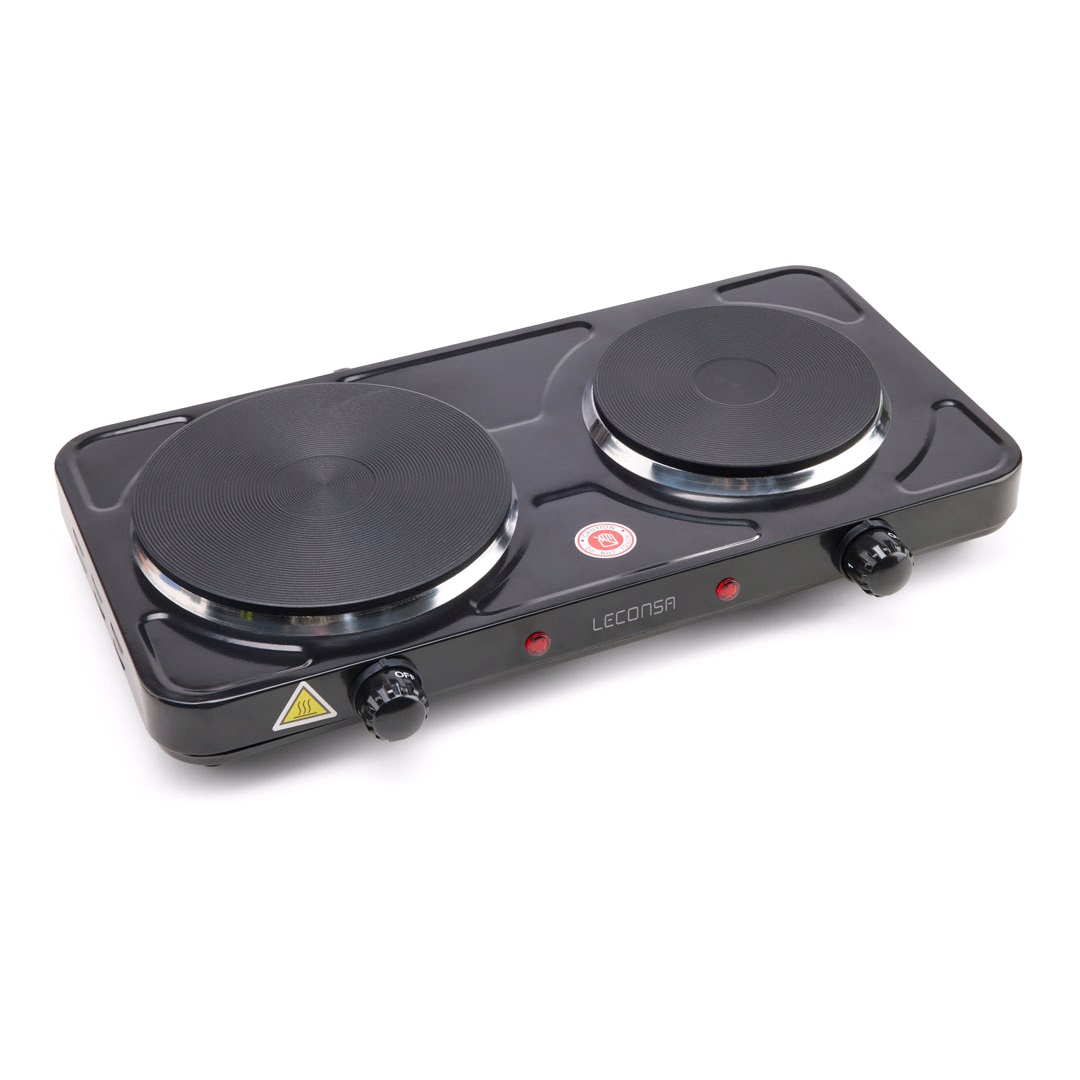 Leconsa Dubbel kokplatta 2500 W, Ø18+Ø15 cm