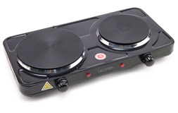 Kogeplade dobbelt 2500 W Ø15+18cm sort