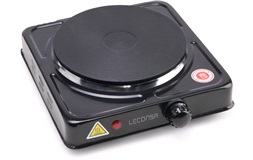 Kogeplade enkelt, 1500W Ø18cm sort