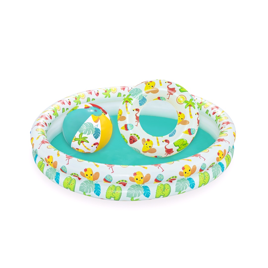 Bestway Pool med badring och boll Ø122 cm