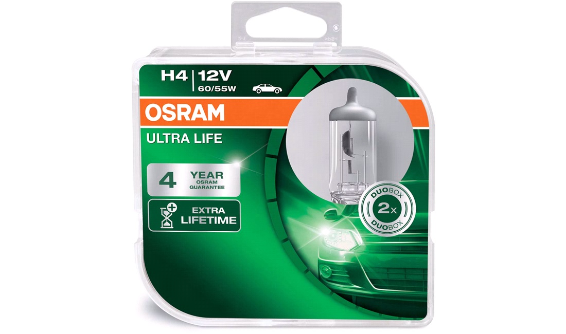  Pæresett H4 12V-60/55W Osram Ultra Life