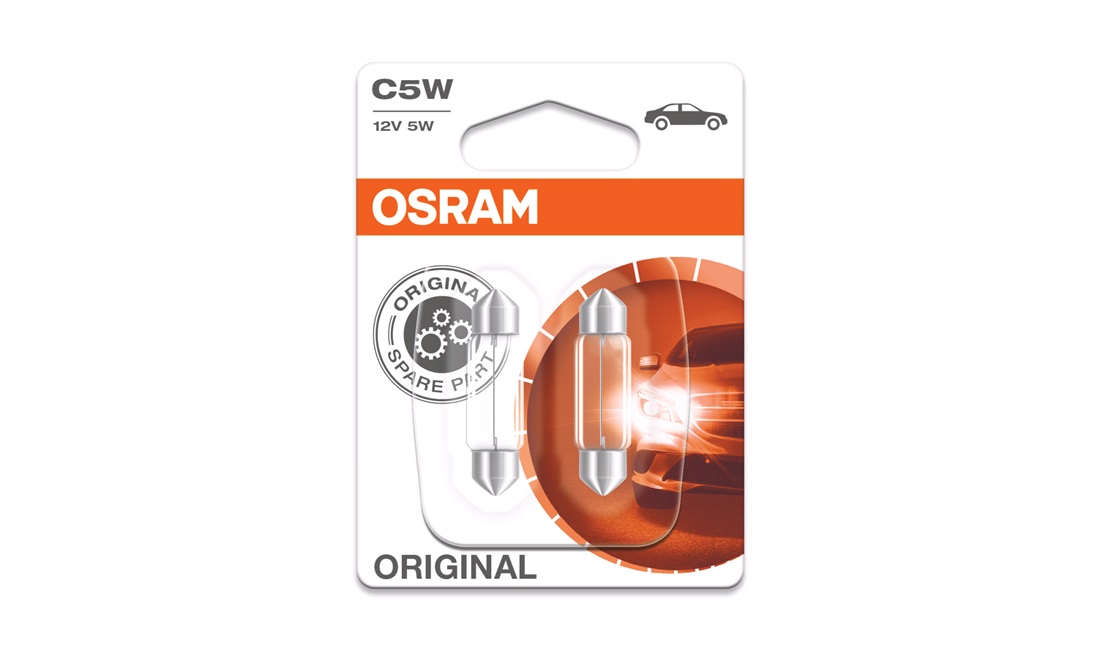  C5W 12V-5W, Pinolglödlampor, OSRAM, 2-Pack