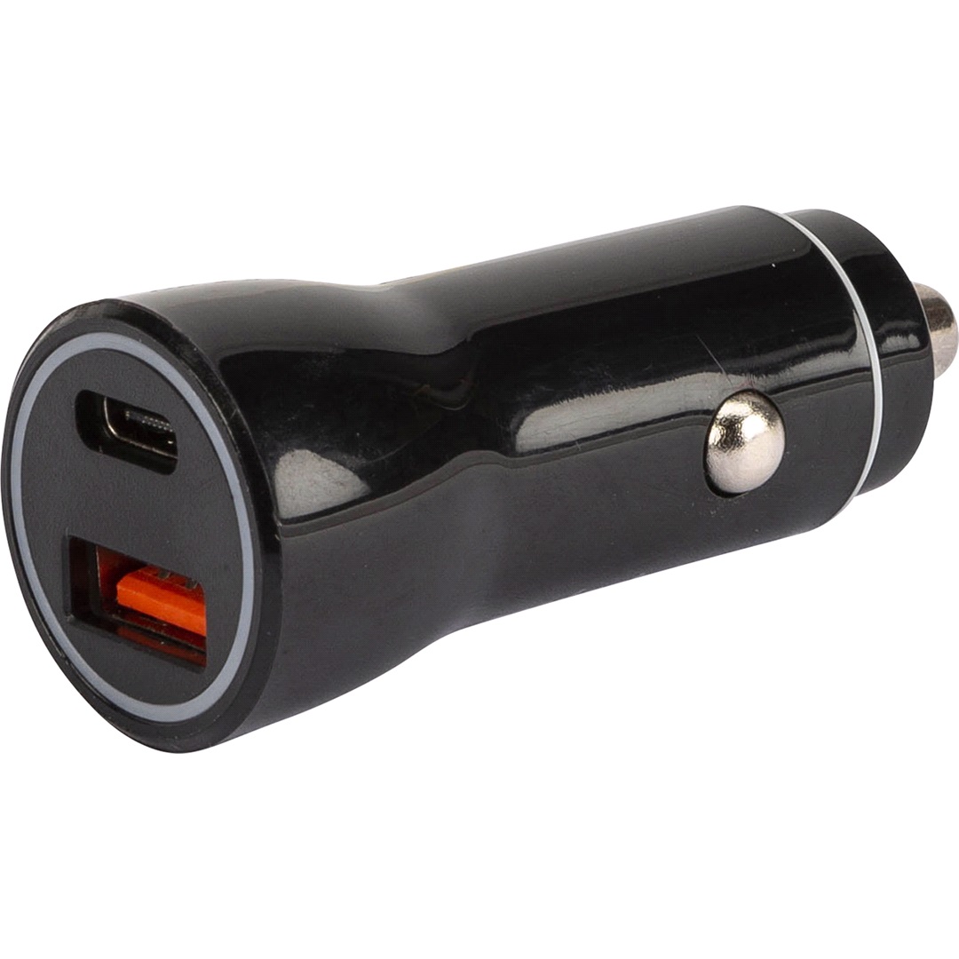 Mobiline 12V USB-C & USB-A adapter snabbladdare