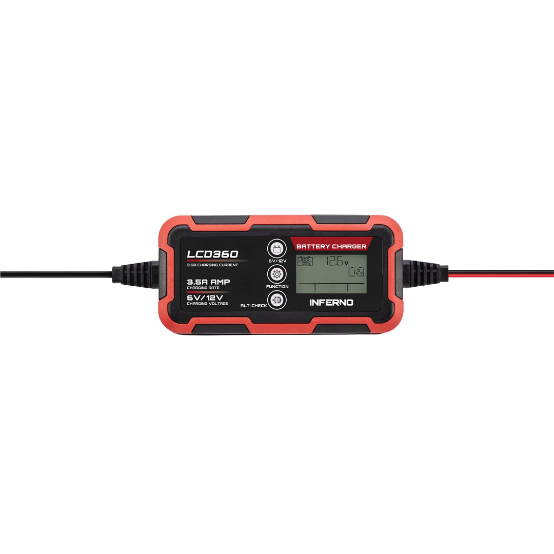 Inferno Batterilader Lcd360 6/12v 1.0/3.5a