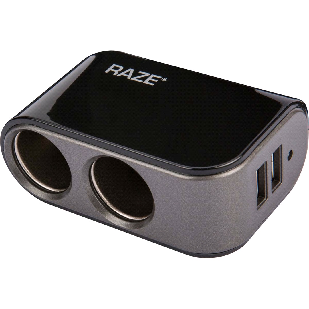 Raze 2-i-1 Adapter 12v 10a Med 2 x Usb