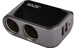 2-i-1 adapter 12V 10A med 2 x USB