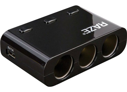 3-i-1-adapter 12V/10A med 2 x USB-udtag 