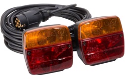 Tilhengerlyktesett m.kabel + 7-pin stikk
