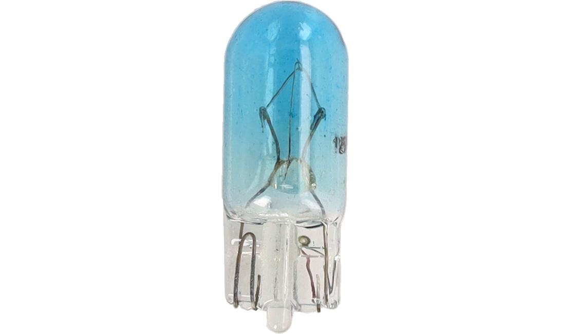  Glödlampa, glassockel, W5W, 12V-5W, blå