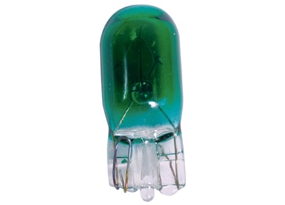 Glödlampa, glassockel, W5W, 12V-5W, grön