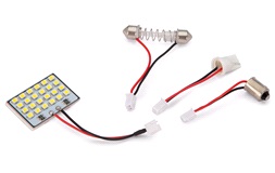 LED interi&oslash;r lys 25x35mm med 3 adaptere
