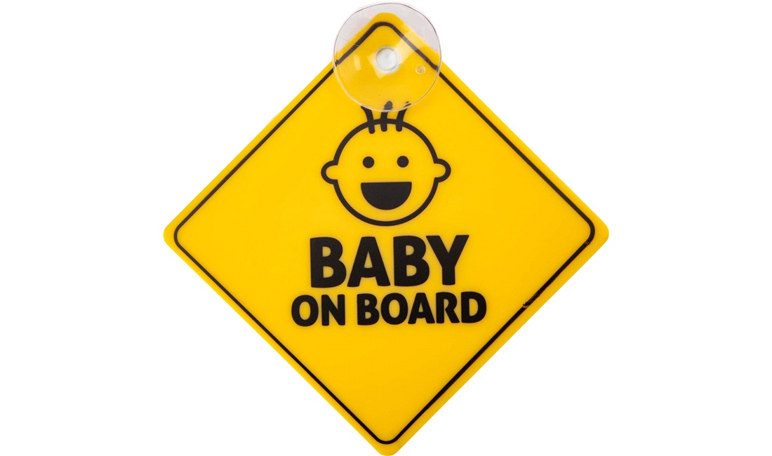  BABY ON BOARD skylt med sugkopp för fönster