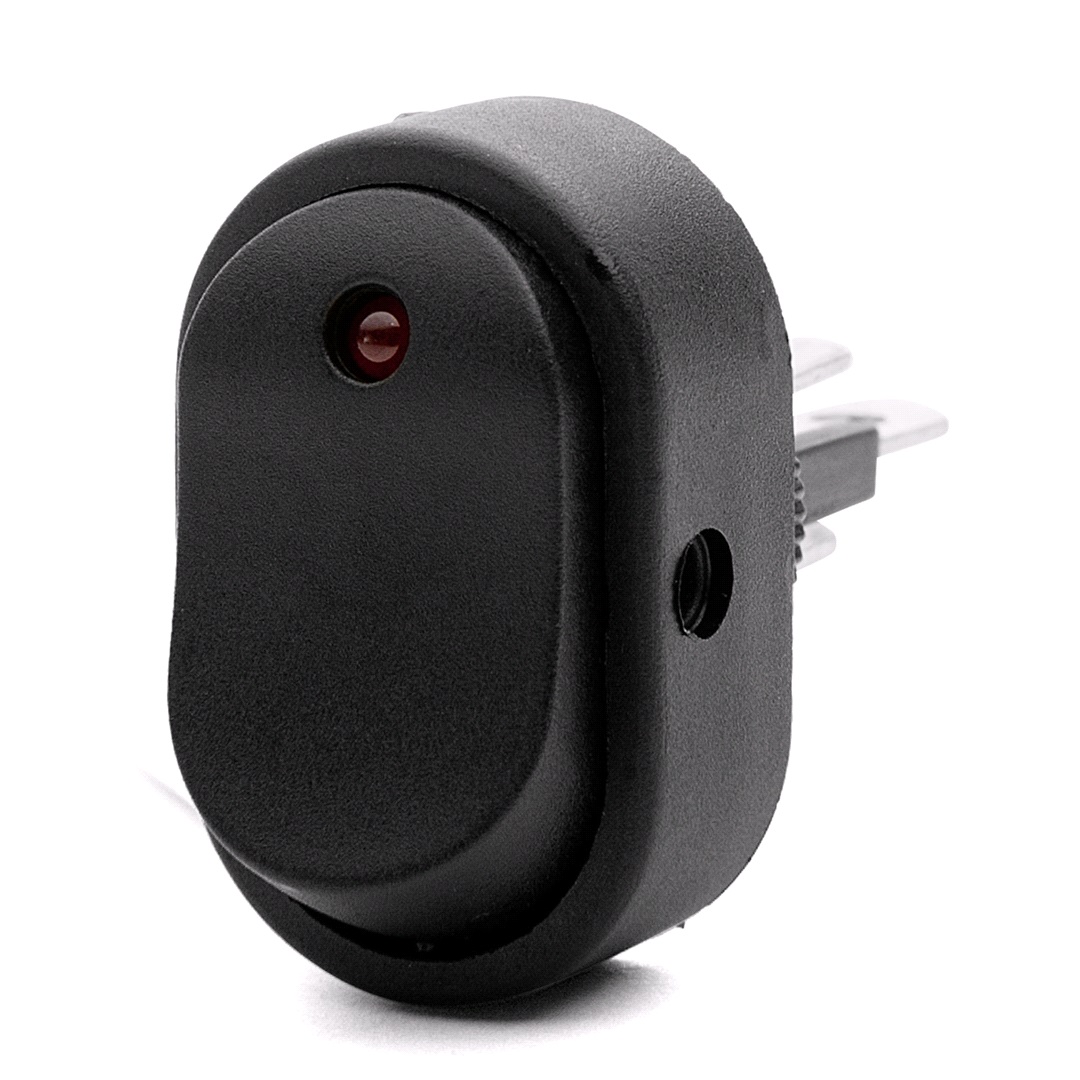 Raze On/off Knapp, Oval Med Rød Led