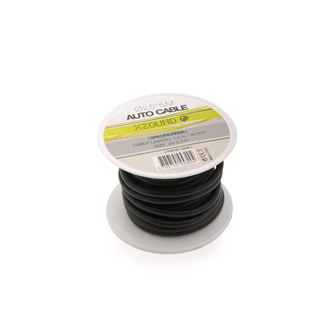 Xzound Autokabel Ø2,5 mm, 5M svart
