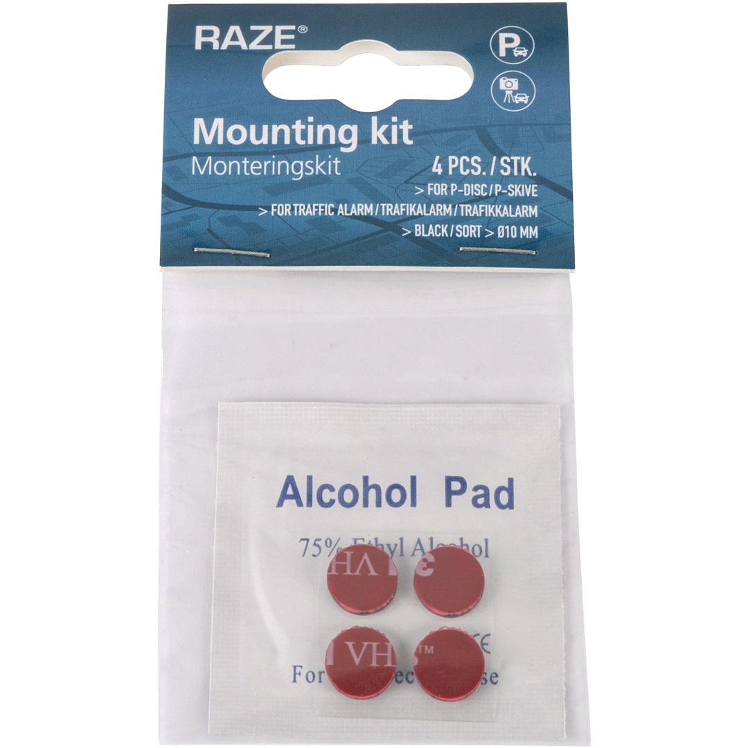 RAZE Monteringskit SVART P-Skiva/trafiklarm