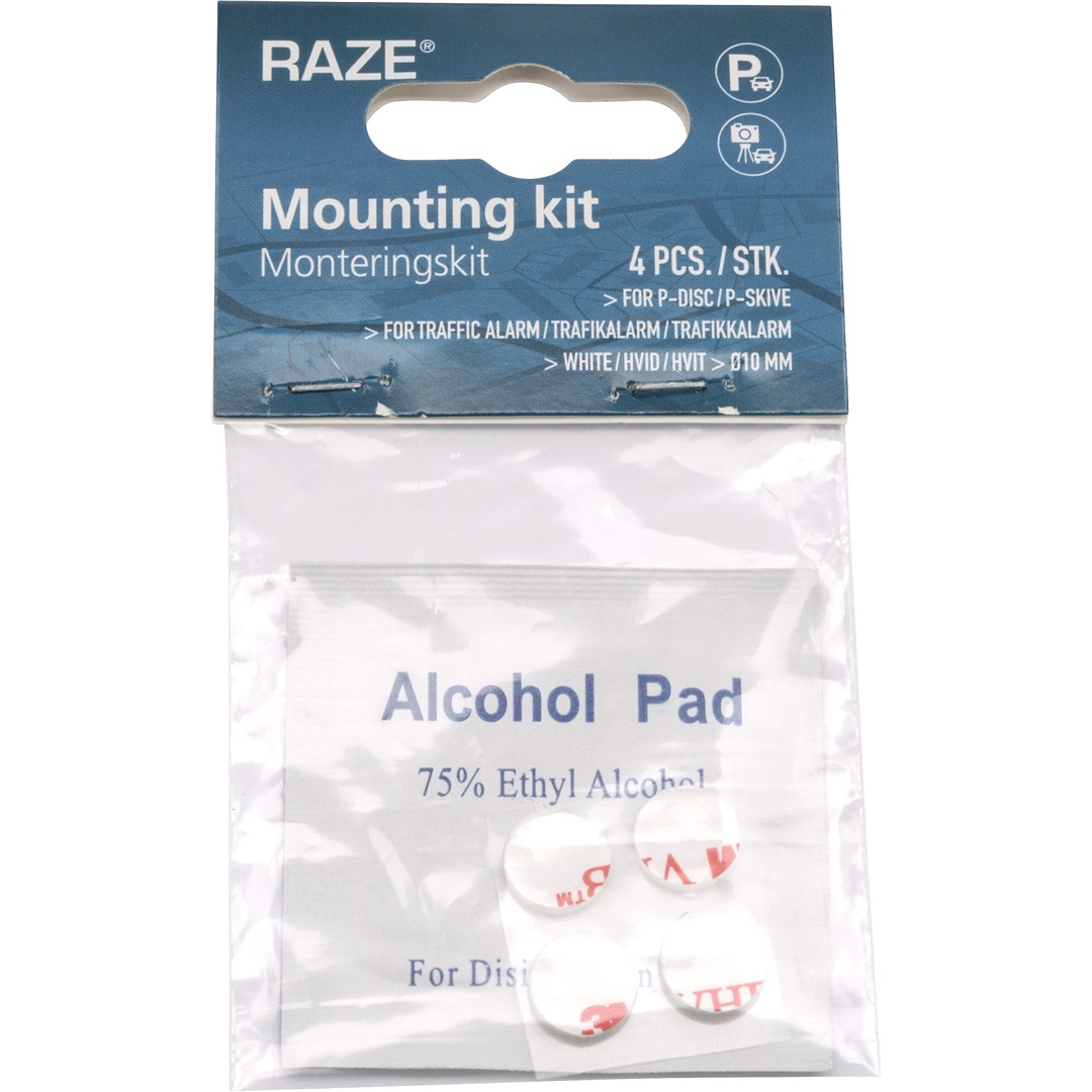 RAZE Monteringskit VIT P-Skiva/trafiklarm
