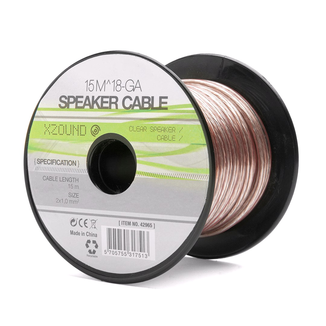 Xzound Högtalarkabel, Ø2x1,0mm, 15m