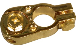 Batteripol, plus, guldbelagt