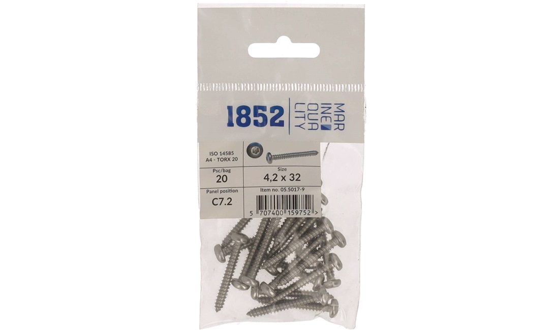  Skrue Panhode 4,2x32 a4 torx 20 stk