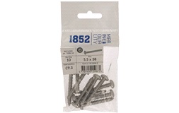 Skrue Panhoved 5,5x38 a4 torx 10 stk