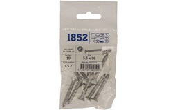 Skrue undersænk 5,5x38 a4 torx 10 stk