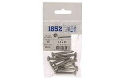 Skrue linsehoved 5,5x38 a4 torx 10 stk