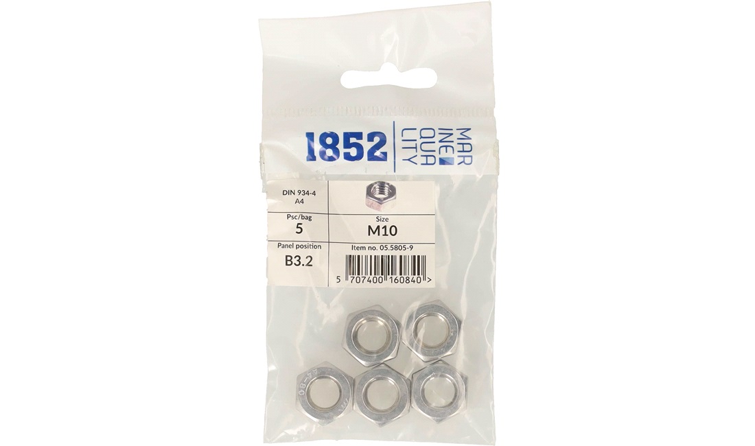  Mutter m10 a4 din 934-4 5 st