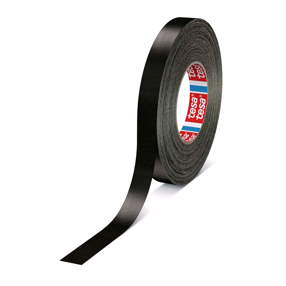 TESA Premium Lærredstape, sort, 19mmx25m