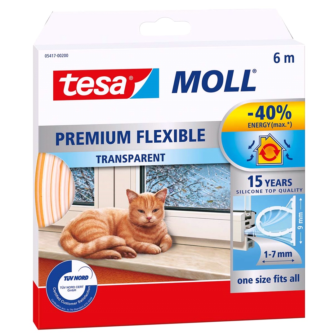 Tesa Tesa, Tetningslist, Transp, 9mm x 6mtr