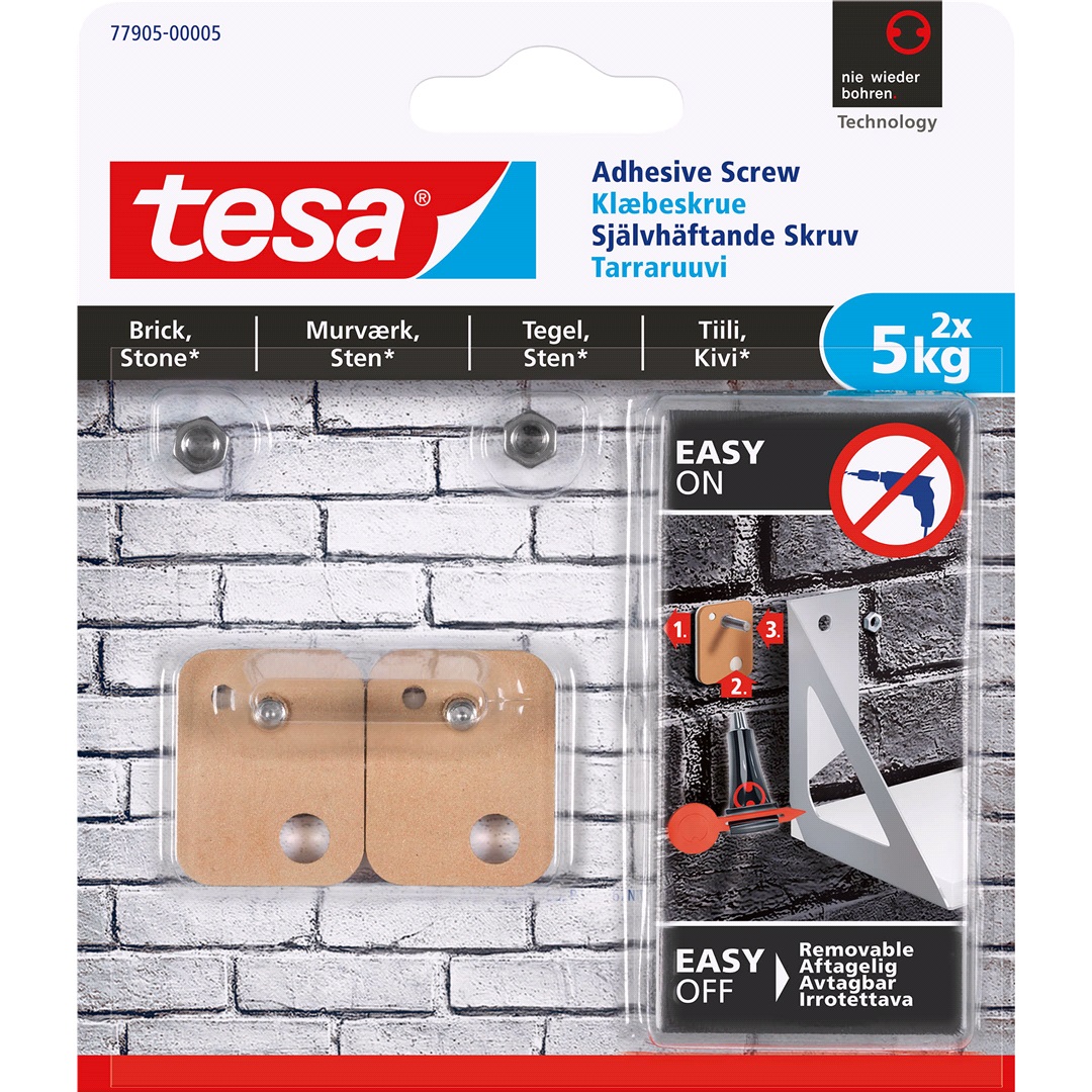 Tesa Tesa, Firkantet Limskrue, 5kg. Mur/stein
