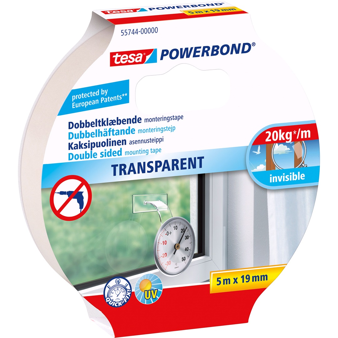 Tesa Tesa Monteringstape Transparent 20kg/m.