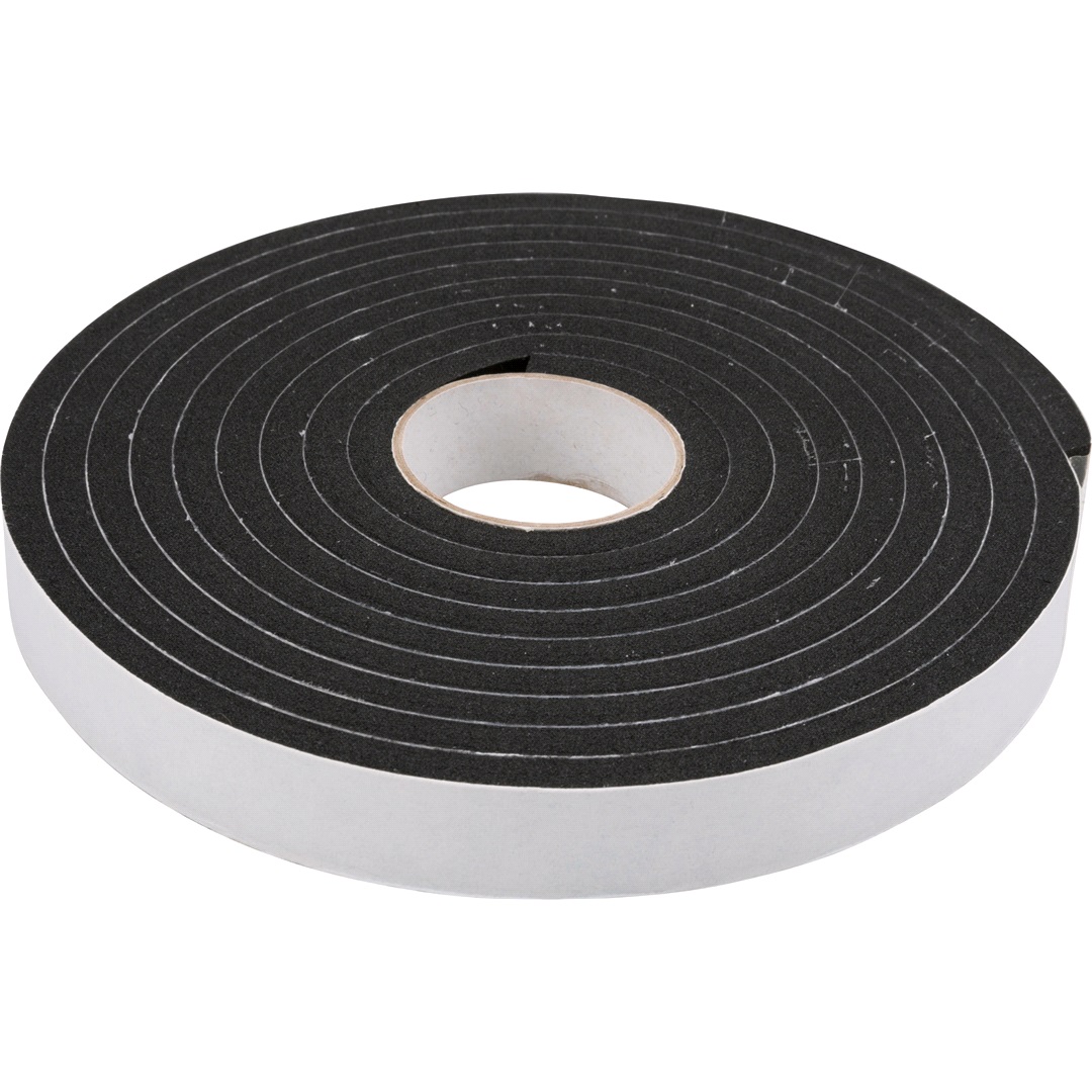 PSP Vinyl Foam Tape, 19x6mmx3mtr Sort