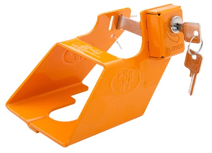 Släpvagnslås med inbyggt lås, orange