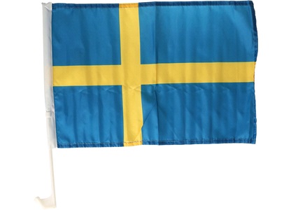 Sverige flag til siderude 2 stk.
