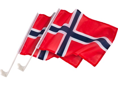 Norsk flagg til siderute 2 stk.