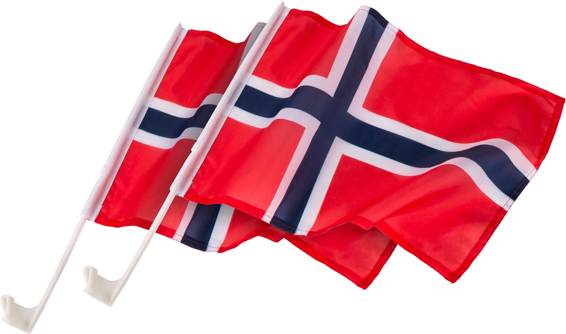  Norsk flagg til siderute 2 stk.