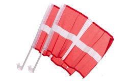 Dannebrog flag til siderude 2 stk.