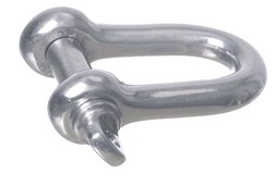 Sjakkel m/vingemutter rustf. stål 5mm