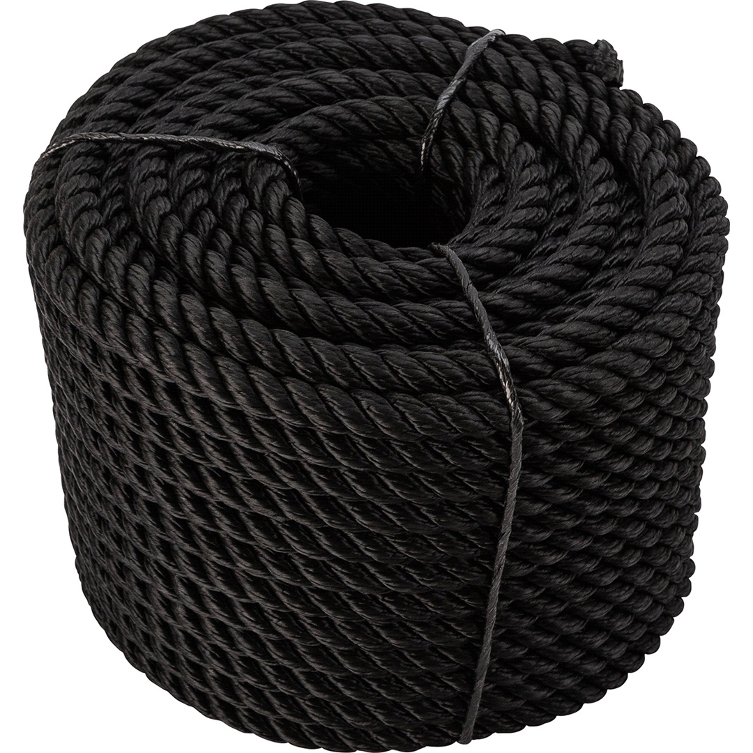 1852 3-Slagen lina PP svart Ø10 mm 30 meter