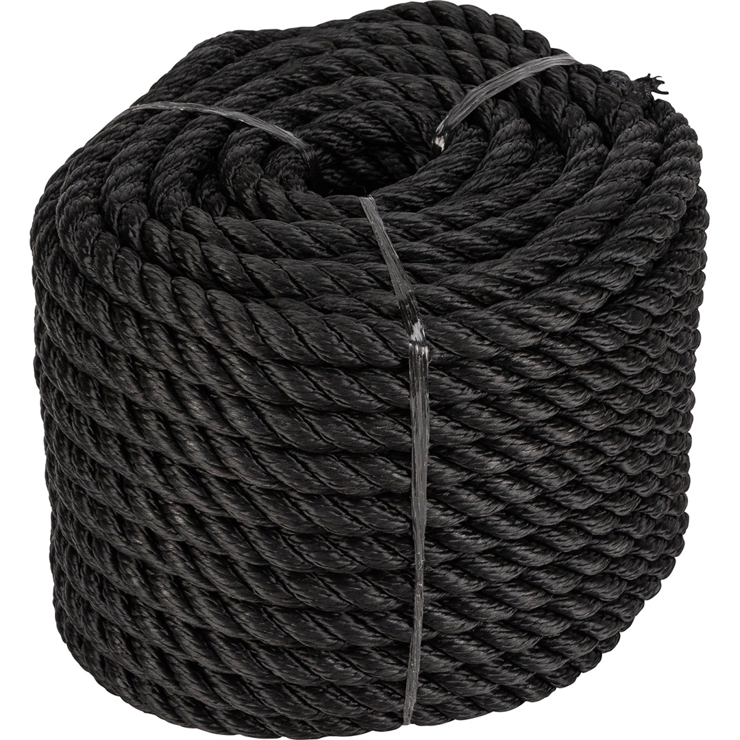 1852 3-Slagen lina PP svart Ø14 mm 30 meter