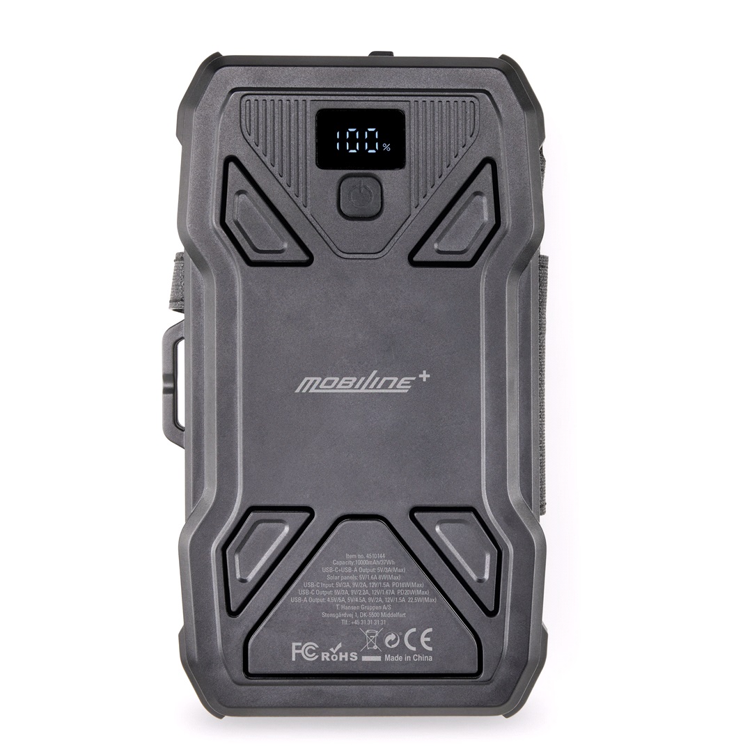 Mobiline Powerbank 10000 mAh med solcellsladdare