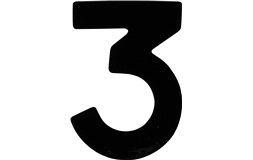 Klistermärken '3' 3"