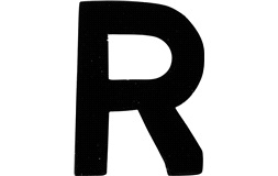 Klistermärke 'R' 3"