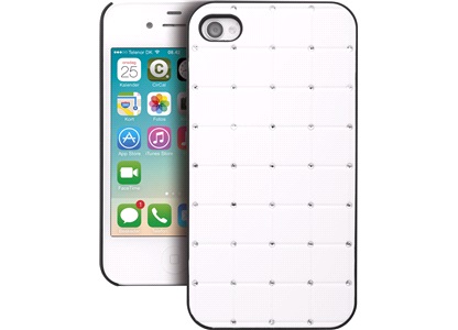 Cover hvid med rhinestone iPhone 4/4S