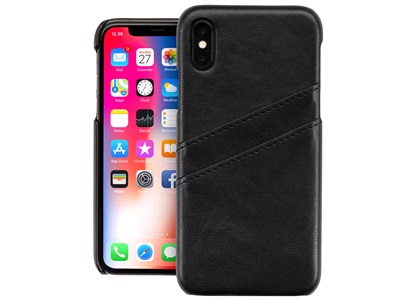 Cover leather black kredittkort iPhone X