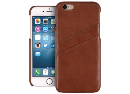 Cover leather brown kredittkort iP 6/6s