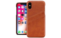 Cover leather brown korthållar iP X / Xs